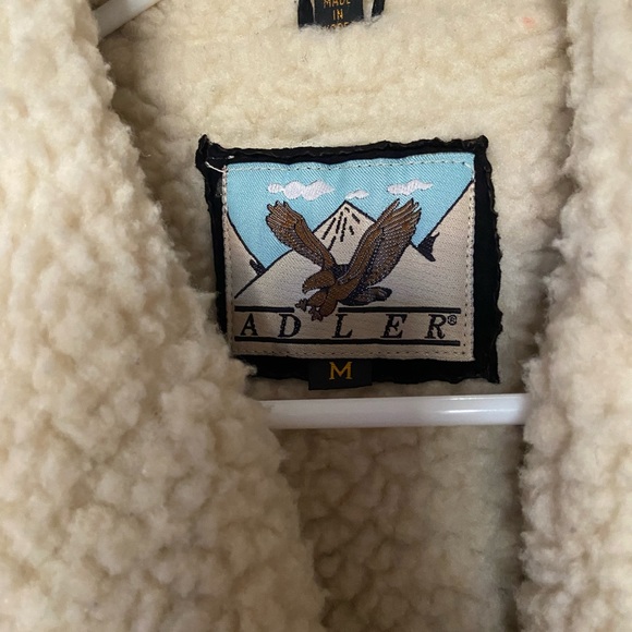 Vintage Adler Genuine Leather Sherpa Lined Button Up Jacket - Picture 3 of 7